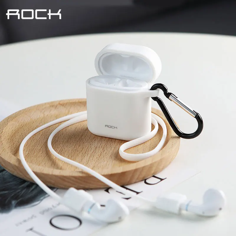 

ROCK TPU Silicone Earphone Cases for Honor FlyPods Huawei FreeBuds 2 Charging bin Anti-slip Protective Case with Anti-lost Rope