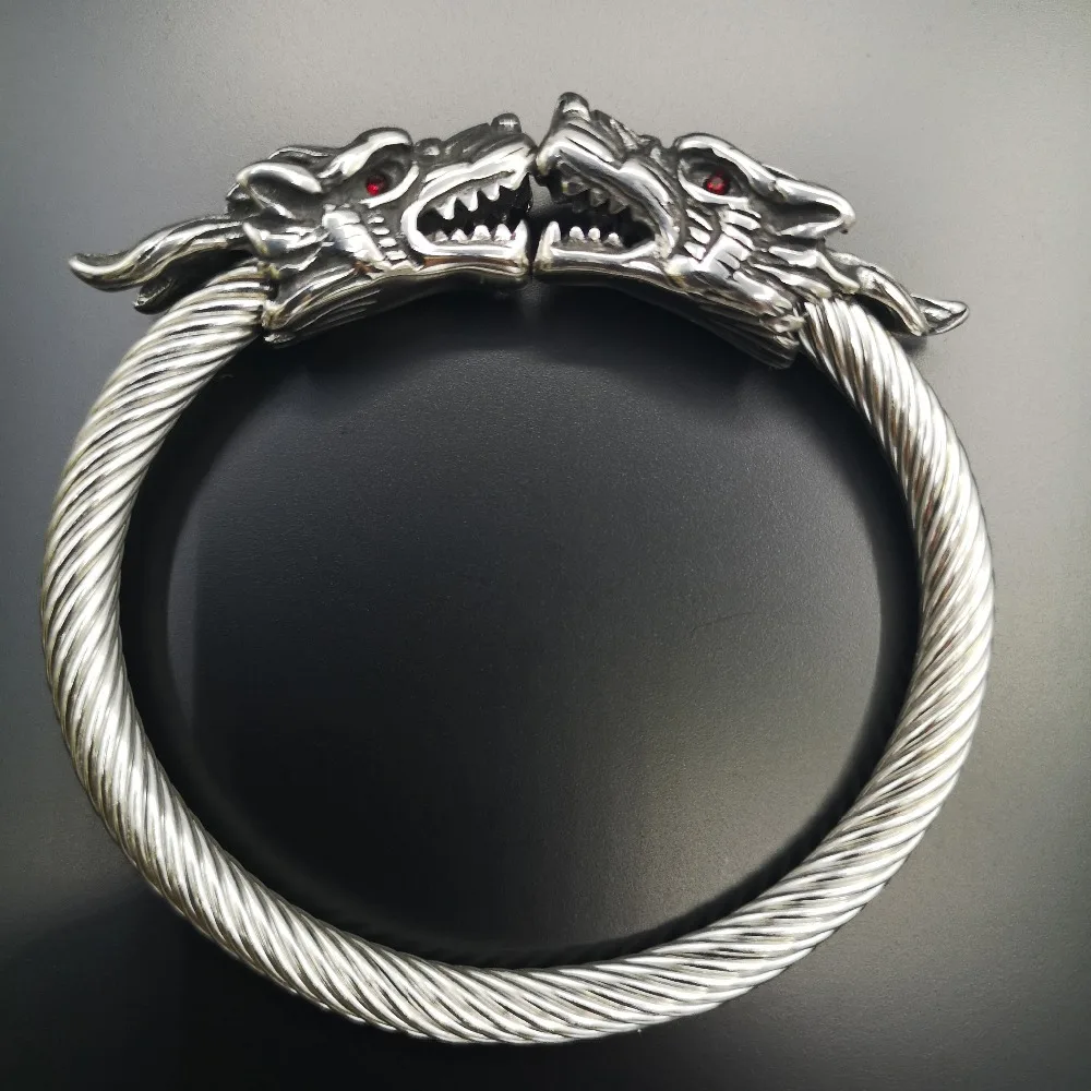 

2019 New Viking Wolf Men's Stainless Steel Bracelet Men's Jewelry Nordic Viking Wolf Head Ornament Bracelet Bracelet