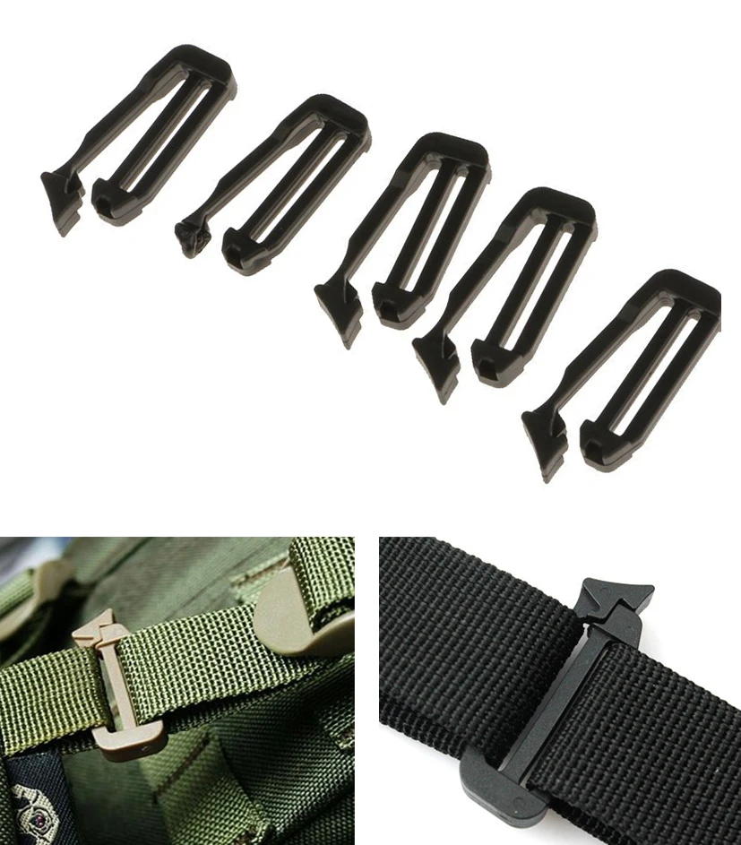 Tactical Molle Hanging Strap Webbing Buckle Clip Key Bottle Hook Belt PT