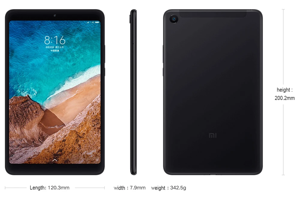 Xiaomi mi Pad 4 Lte Wifi 4 Гб 64 Гб 8,0 дюймов 16:9 mi Pad 4 Snapdragon 660 AIE Core Мп+ Мп Xiao mi tablet Pad