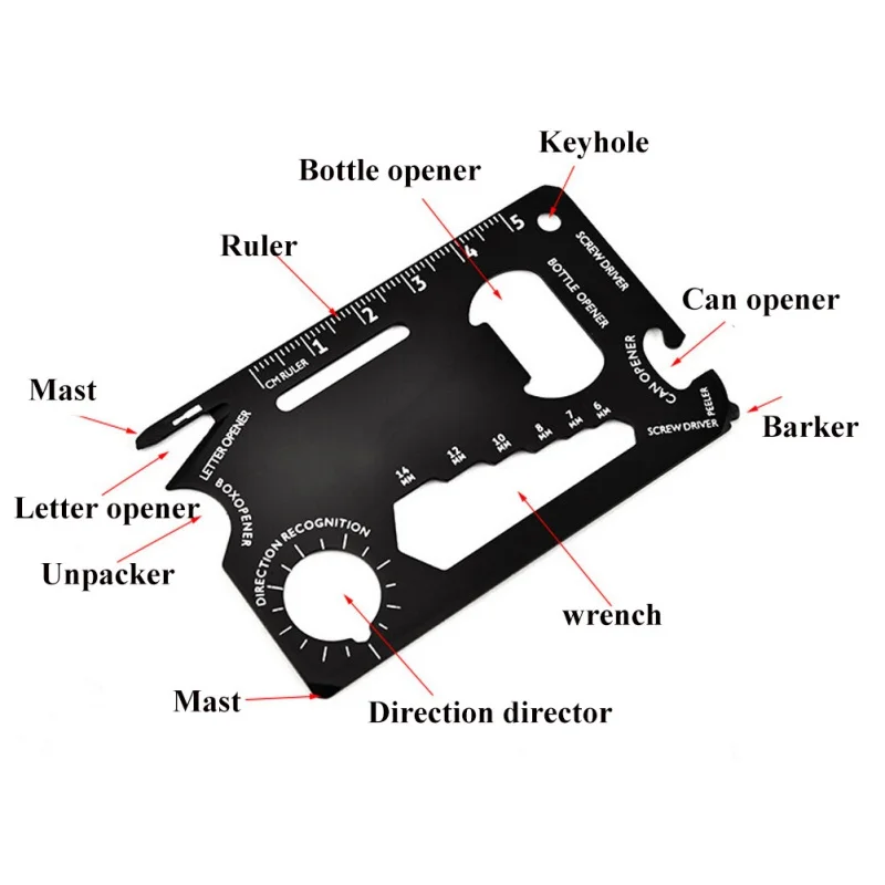 Карманный инструмент Многофункциональный нож edc открытый бутылка выживания шестерни карты Многофункциональный гаджет лагерь открывалка кошелек kit11