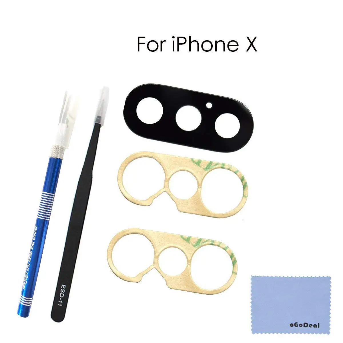 

OEM Rear Camera Glass Lens Cover Replacement for iPhone X Original with Tool Kit and Ahesive Preinstalled