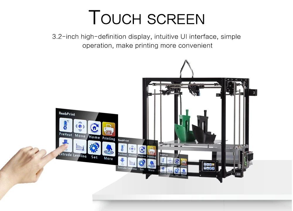 2019 nuevo Kit de cubo de impresora 3d de gran tamaño de impresión de marco de Metal impresora extrusora Dual 3D Wifi Auto nivel un rollo de filamento tarjeta SD - 4