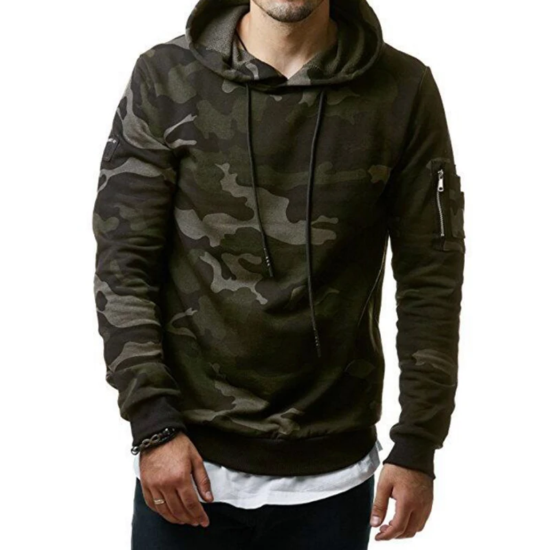 2018 New Mens Camouflage Hoodies and Sweatshirts Hooded Sweatshirts Male Clothing Fashion Military Hoody For Men Printed Hoodie