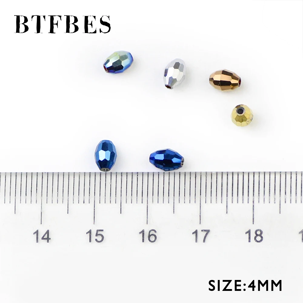 Бусины с австрийскими кристаллами BTFBES для риса 4*6 мм 100 шт. цветные стеклянные