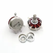 2PCS WTH118 2W 1A Potentiometer 1K 2.2K 4.7K 10K 22K 47K 100K 470K 1M WTH118-2W Round Shaft Carbon Rotary Taper Potentiometer