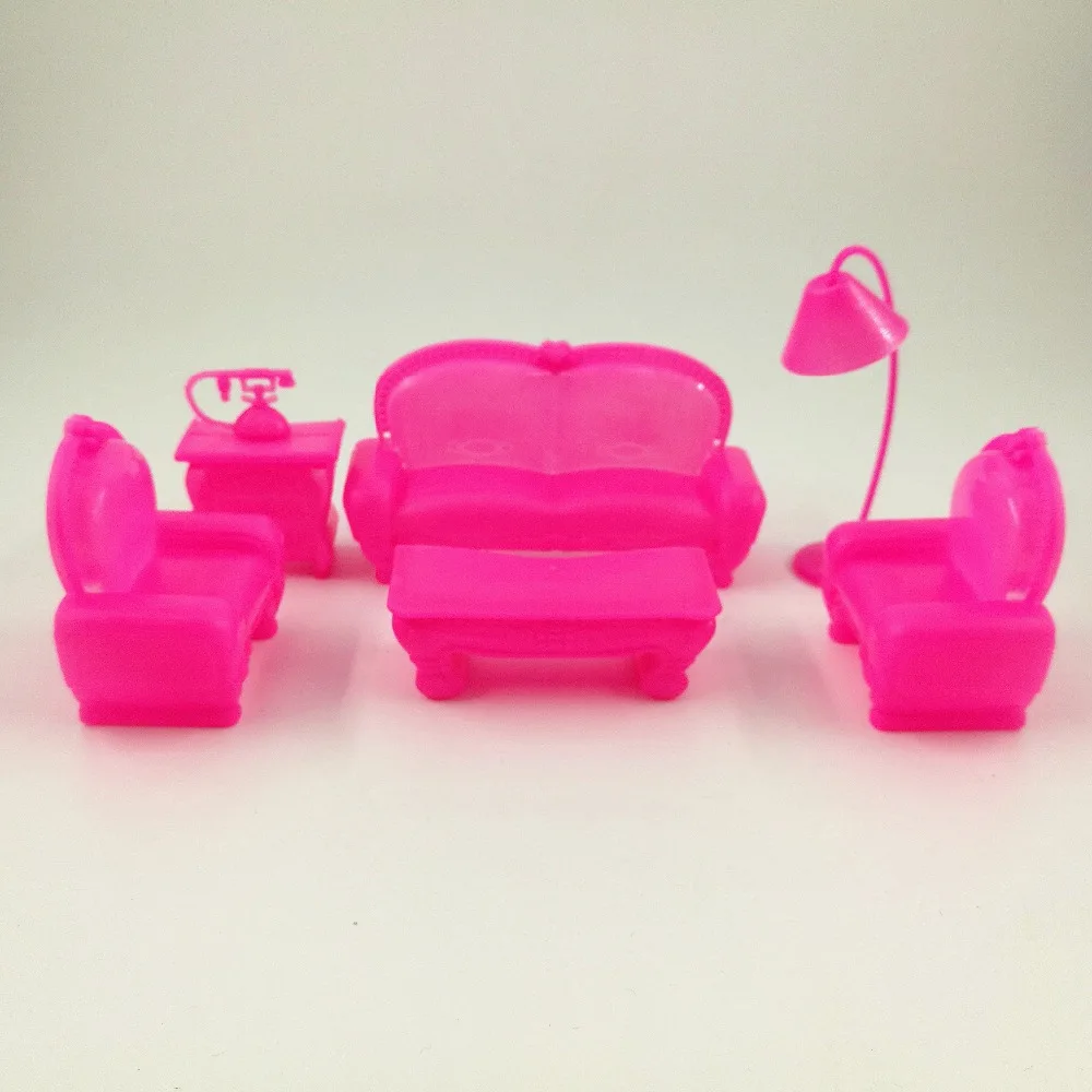 6 Suite Furniture Sofa Mini Accessories For Barbie Doll Play House Classic Kids Toys Kelly doll Cute Girls Best Gift | Игрушки и хобби