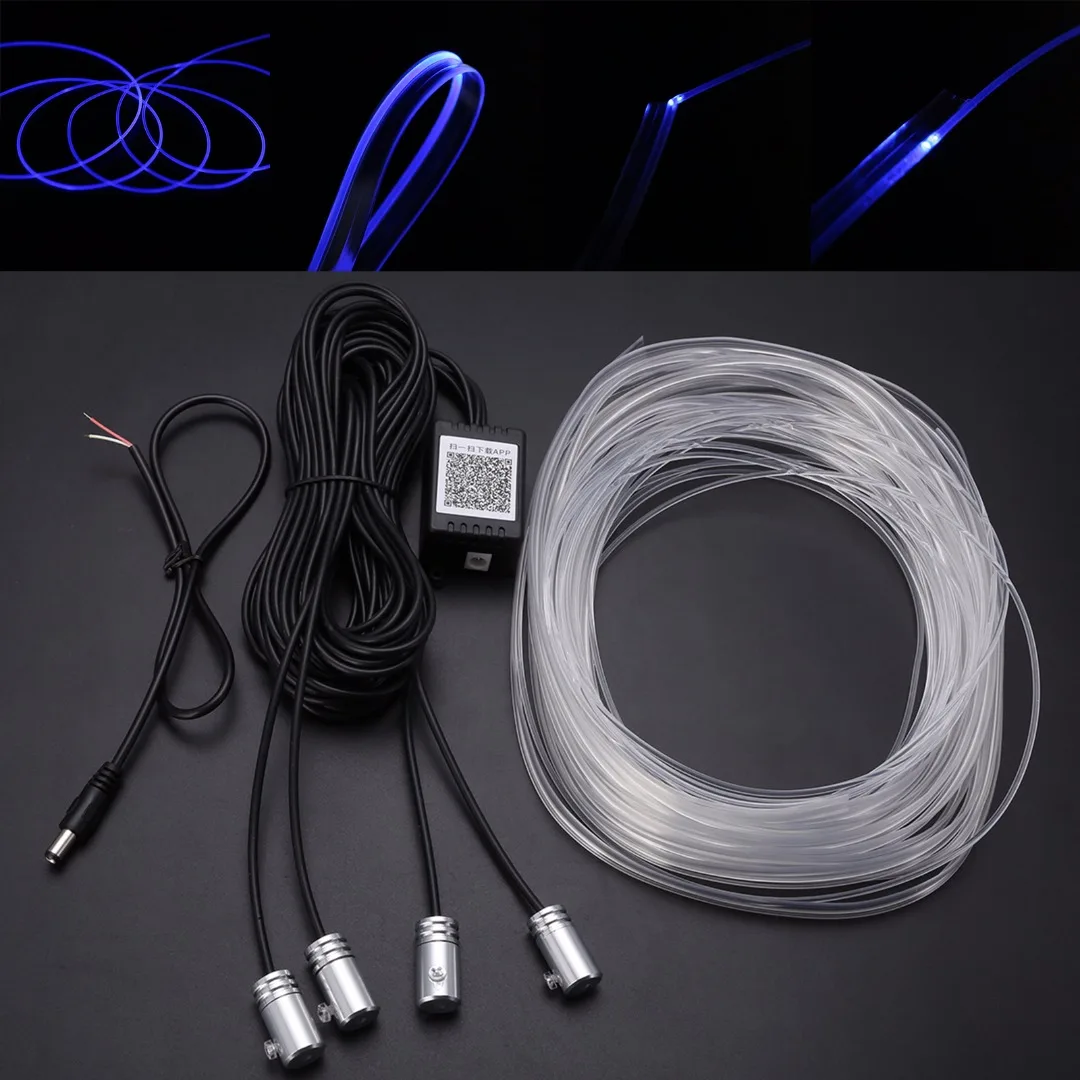 

New 1 Set Colorful RGB LED Car Interior Neon EL Wire Strip Light Auto Dashboard Decorative Lamp Sound Active APP Control