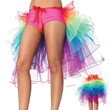 Женский костюм из газовой ткани, сексуальные женские юбки, фатиновая юбка для взрослых, юбка-пачка с радужным хвостом, нарядные вечерние юбки для танцев, балета