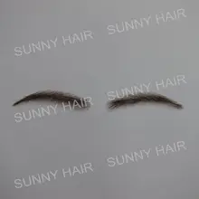 hand made human hair false eyebrow 017 dark brown #2 color hand knot fake eyebrow