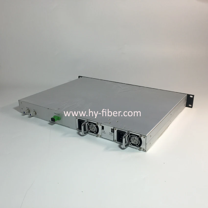 

CATV 1310nm Fiber Optical Transmitter Power 6mW(7.8dBm) SC/APC Fiber Port Dual Power Supply HY-21-T13P06