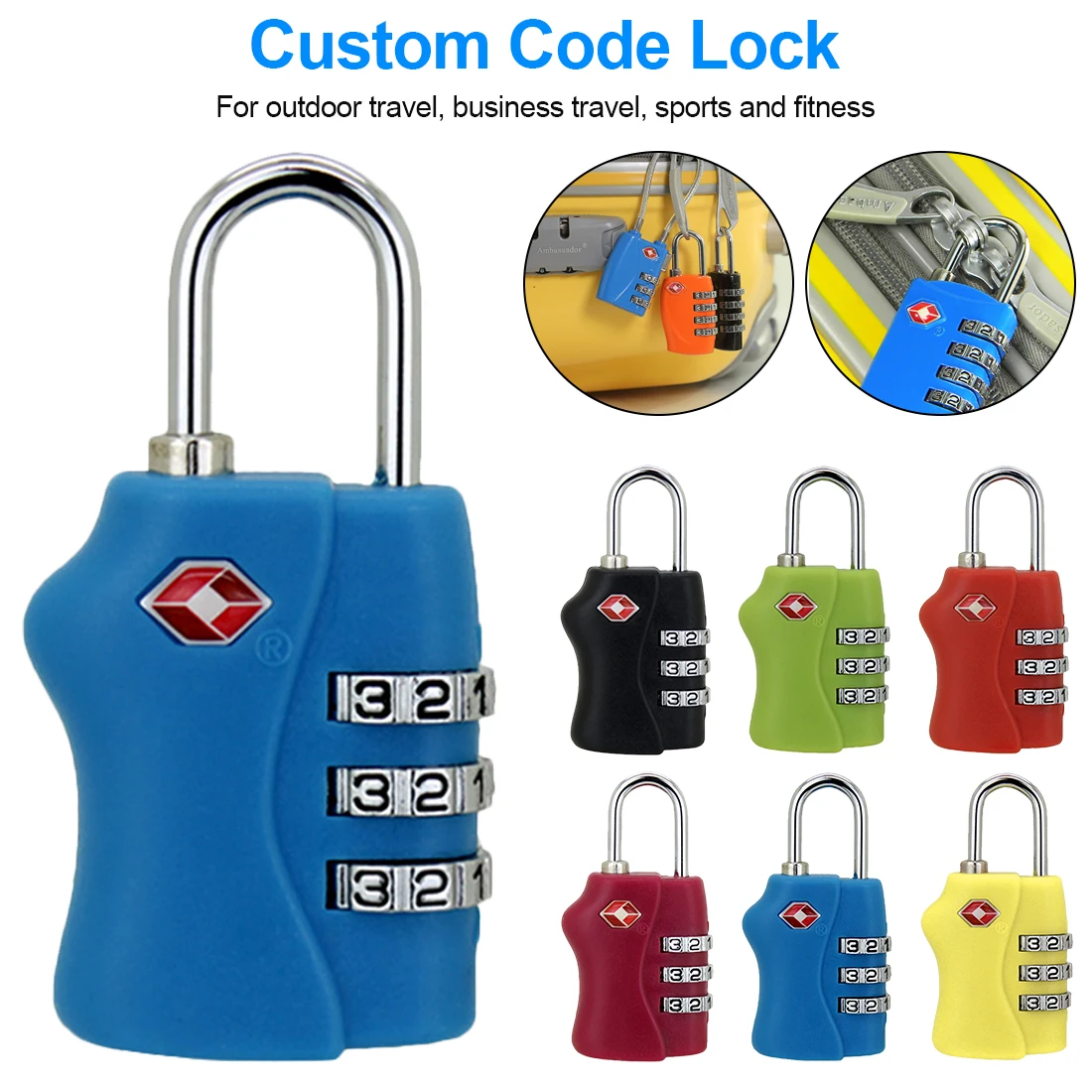 

Colorful 3 Digit Combination Code Number Lock Padlock For Luggage Zipper Bag Backpack Handbag Suitcase Drawer durable Locks
