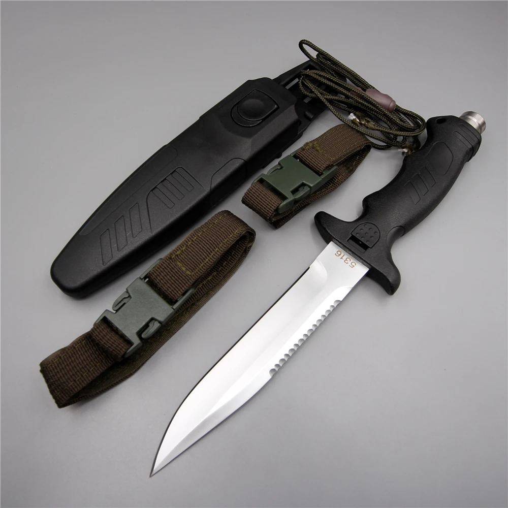 Chinese army diving knife 440c fixed blade camping rust surface serrated portable wearable outdoor tactical knife with sheath Chinese army diving knife 440c fixed blade camping rust surface serrated portable wearable outdoor tactical knife with sheath