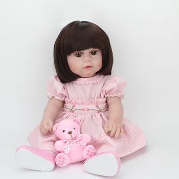 

New 45cm Full Silicone reborn baby Dolls Simulation Newborn Girl Babies Doll Toys Girls Brinquedos Bathe Shower Play House Toy