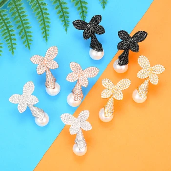 

GODKI New Design Charms Statement Stud Earrings Clear AAA Cubic Zirconia Fashion Jewelry Women Girl Earrings Accessories 2019