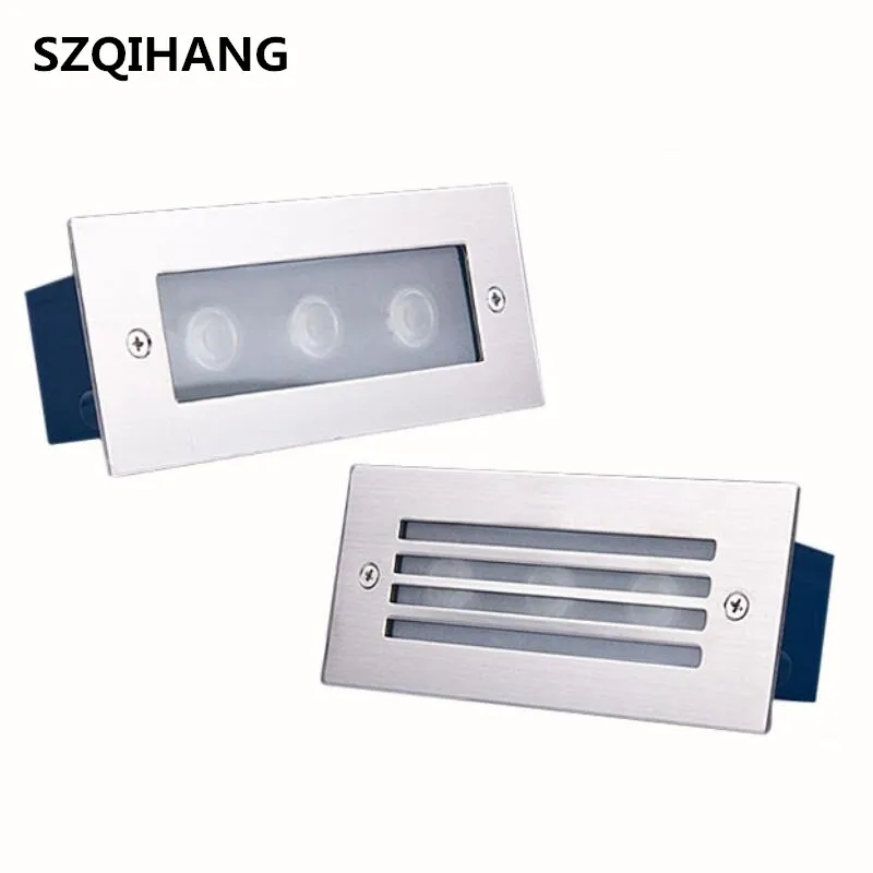 170*70*55mm Led Wall Corner Lamp 9W LED Recessed Step Stair Light Waterproof Basement Porch Pathway Bulb Red White led dc 12v closet light 3w night ligting bulb 55mm 60mm hole nickel face milky cover undercabinet light yacht light