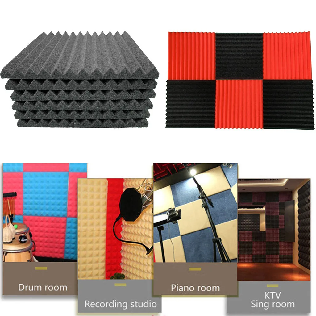 

6Pcs Sealing Strips Acoustic Foam Panel Sound Stop Absorption Sponge Studio KTV Soundproof