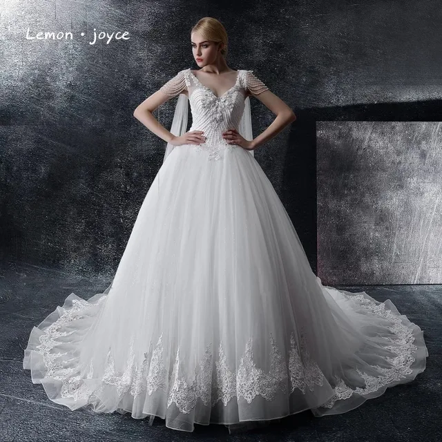 Suknie ślubne 2019 Couture Suknie Balowe Eleganckie Królewski Pociąg