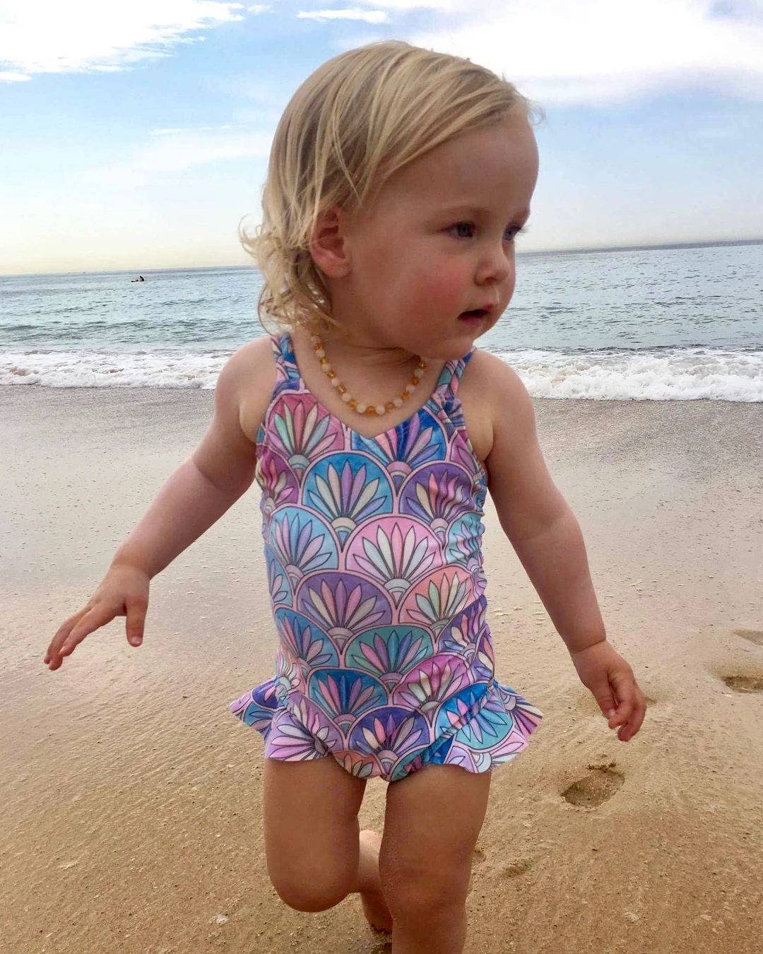 

Kids Baby Girls Floral Print One Piece Bikini Swimwear Swimsuit Bathing Suit Beachwear Monokini