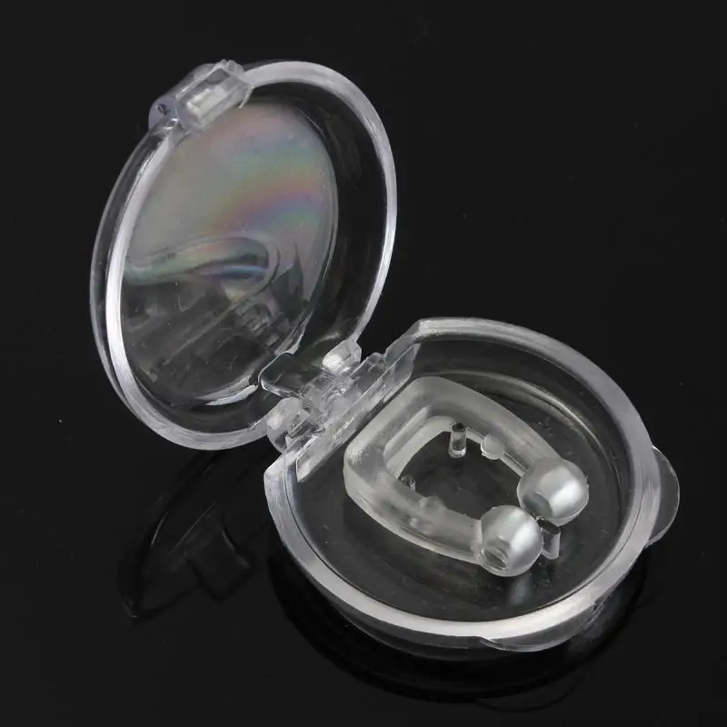

Silicone Anti Snore Nose Clip Snoring Stopper Relieved Stop Snore Transparent Sleeping Apnea Aid Guard Tray Help Breathing