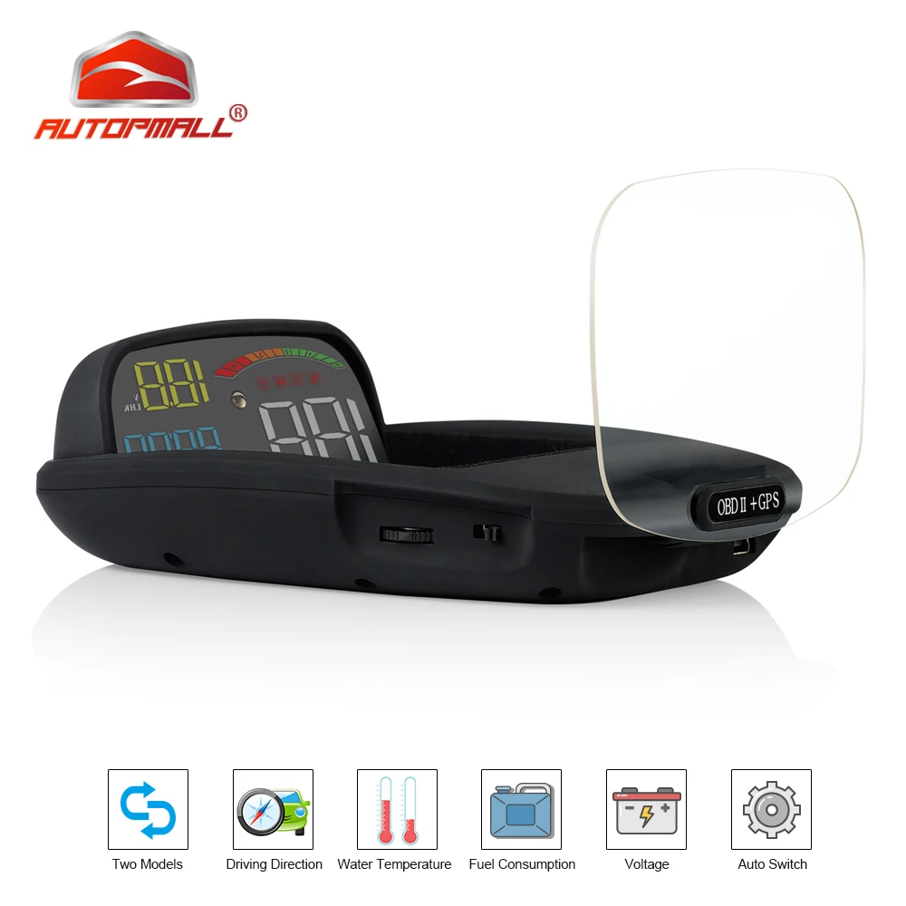 Автомобильный проектор приборов OBD 2 II в 1 HD C800 GPS спидометр функция сигнализации