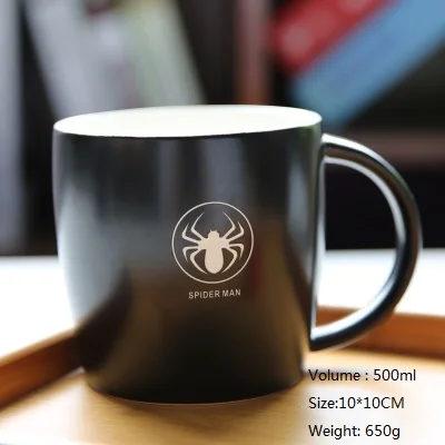 Креативные супер Лига героев Ceranic кружки с ложкой и крышкой молока кружка портативный стакан напиток Железный человек и Бэтмен хорошие подарки - Цвет: Siperman