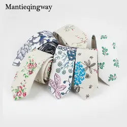 Mantieqingway тощий хлопок Цветочный Для мужчин s галстук Цветы Листья Свадебные Мужские галстуки Костюмы gravats Повседневное corbatas галстук для Для