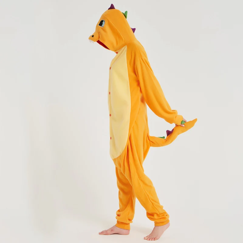 Pokemon Charizard Onesie Adult Women Men Pajamas Cartoon Animal Charmander Dragon Costume Party Winter Warm Cute Pyjama Sleep (6)