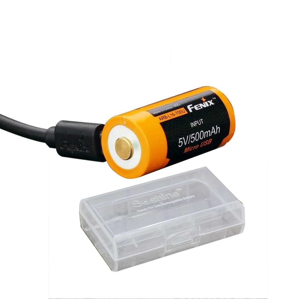 

1 pcs Fenix ARB-L16-700U 700mAh direct USB rechargeable 16340 (RCR123) Li-ion (built-in charging circuit) batteries