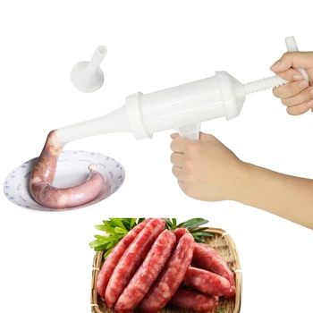 

Manual Sausage Meat Fillers Machine for Sausage Meat Stuffer Filler Hand Operated Sausage Machines Food Maker Funnel Nozzle Set