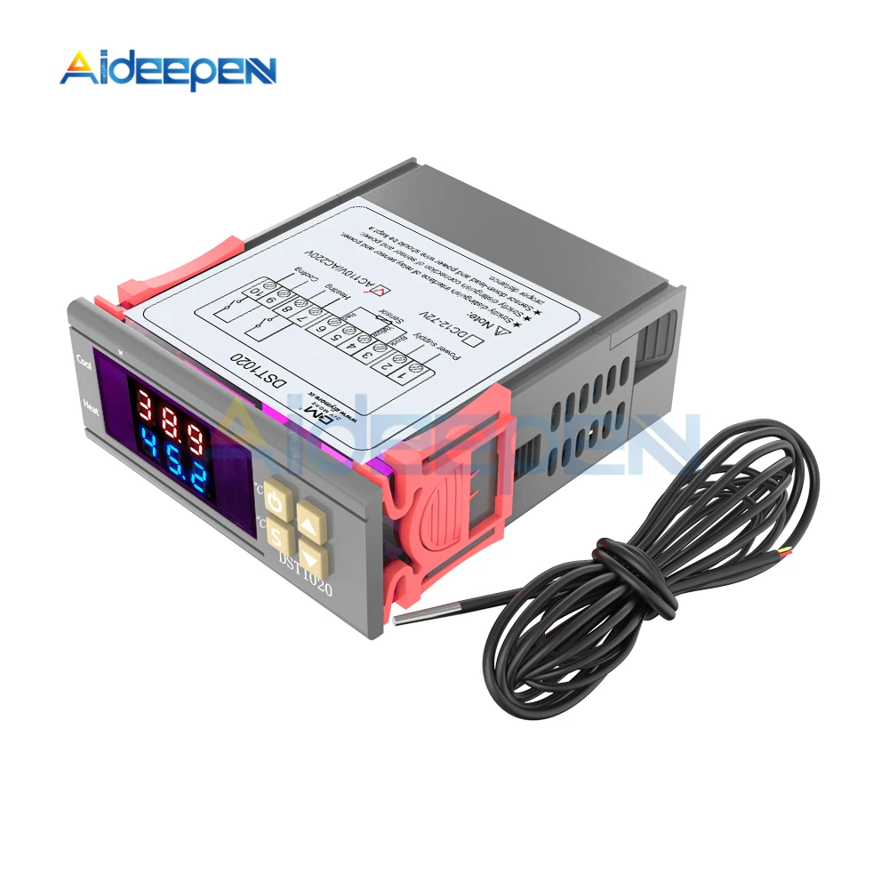 DST1000 DC12-72V AC110-220V Temperature Controller Thermostat and DS18B20 Probe