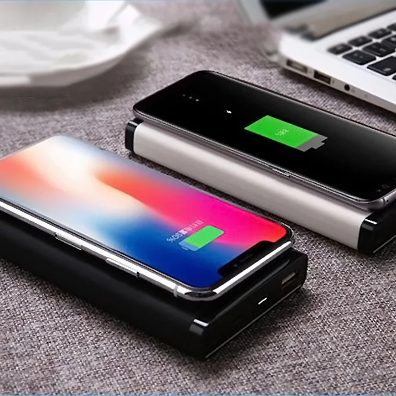 10000 мАч Qi Беспроводное зарядное устройство Портативный USB внешний аккумулятор