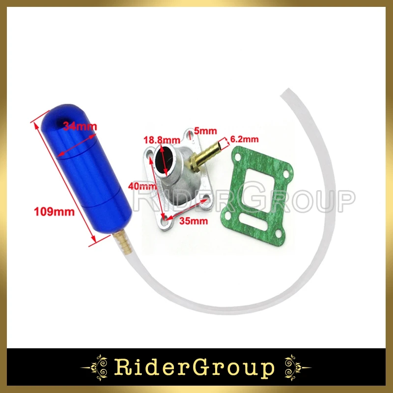 Синий Мощность/Boost бутылки и двигатель впускной трубы комплект для 43cc 47cc 50cc 2 ход карманный мини-велосипед двигатель для квадроцикла