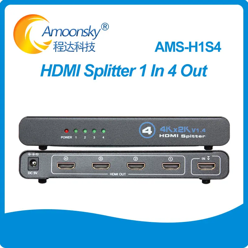 HD HDMI сплиттер переключатель 1X4 H1S4 поддержка 1080P 3D 4K * 2K распределитель коробка