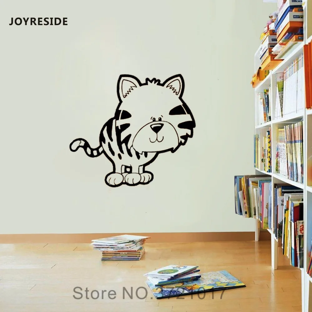 JOYRESIDE Baby Cartoon Kitten Kitty Cat Wall Decal Vinyl Sticker Decor Home Children Kids Art Room Bedroom Decoration Mural A465 | Дом и сад