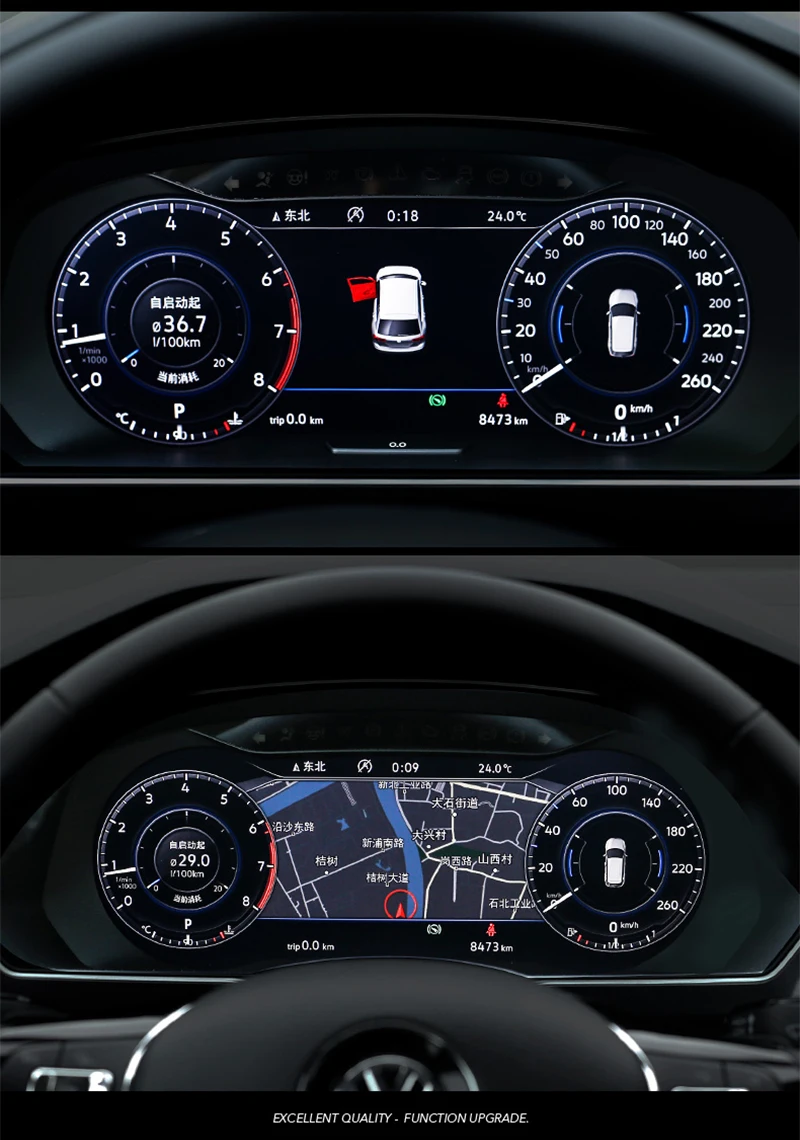 LiisLee Instrument Panel Replacement Dashboard Entertainment Intelligent System for Volkswagen Tiguan 2016 2017 2018 2019 (13)