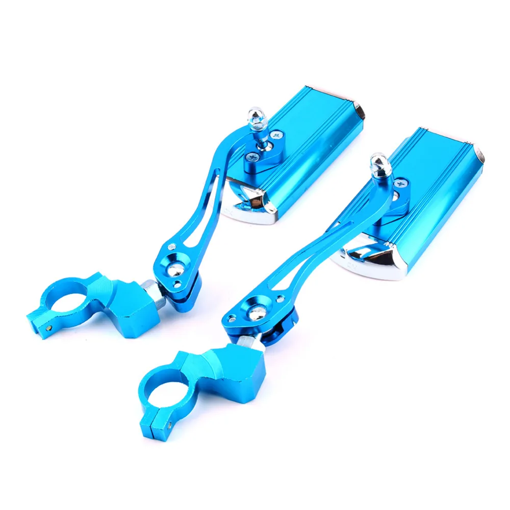 1Pair Aluminum Alloy Bicycle Rearview Mirror Bike Rectangle Mirror Bicycle Wide Horizon With