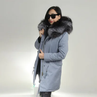 Cheap 2016 army green winter jacket coat women parka real large Raccoon Fur Collar hooded natural fox real fur Thick Warm Fur liner