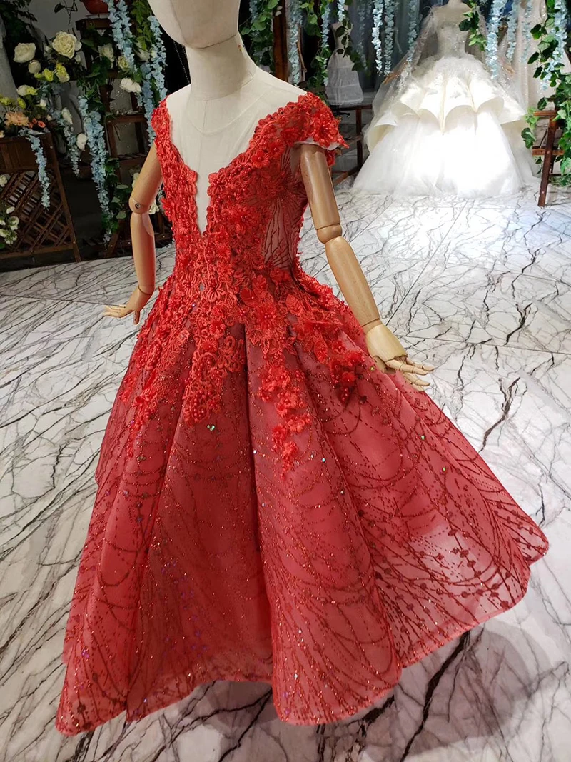 LSS526t Красные Платья с цветочным узором для девочек на лето свадебные сексуальные