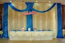 white 10ft*20ft wedding stage decoration Wedding Backdrop with Beatiful Swag Wedding drape and curtain wedding supplies