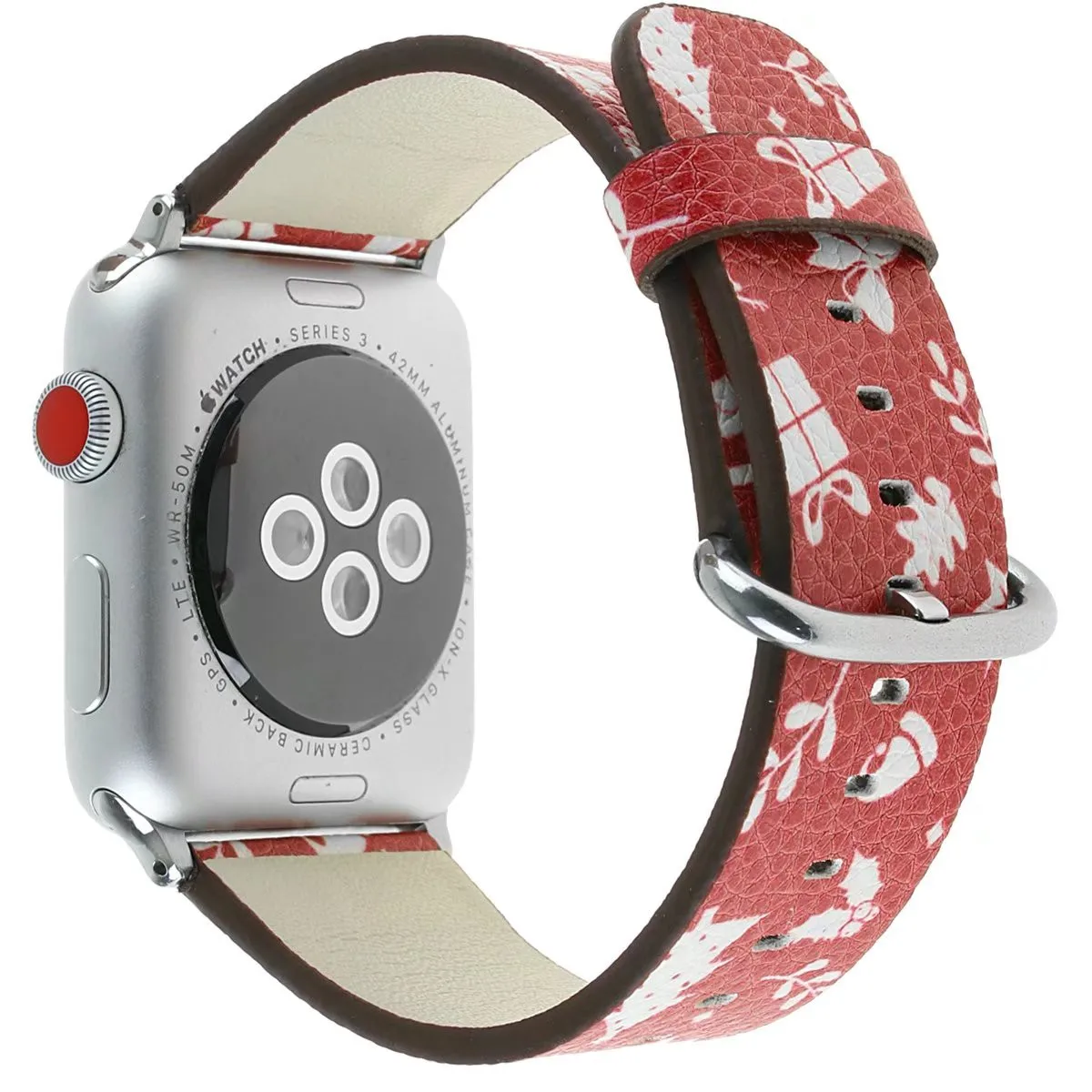 Цветочный кожаный ремешок для Apple Watch браслет рождественский снежинка северный
