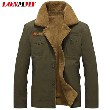 

LONMMY M-5XL Military jacket men coat Army Velvet thickening Cotton air force 1 Bomber jacket men coat 2019 Winter jacket men