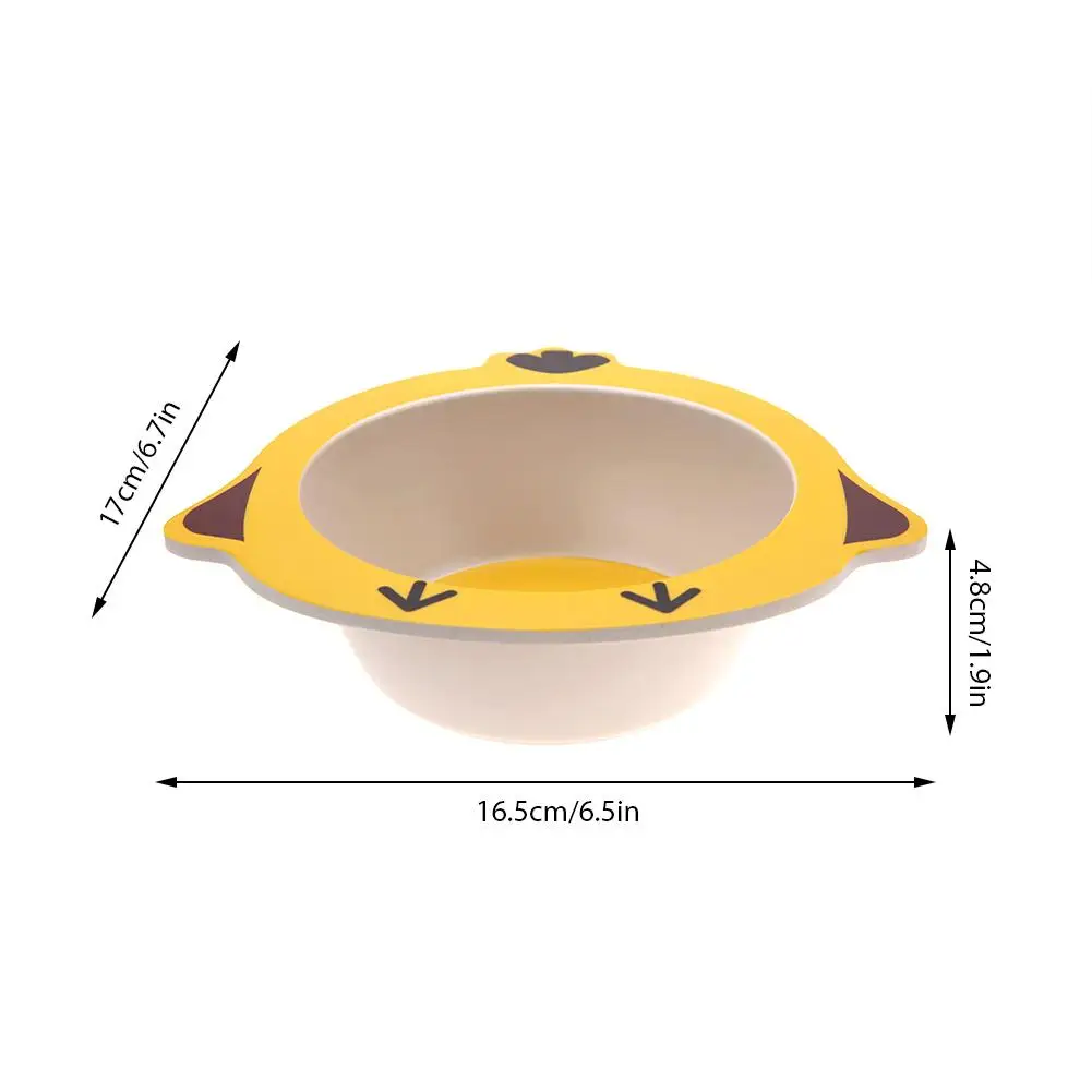 5 шт./Набор для кормления ребенка, набор посуды из бамбукового волокна, Детская тарелка, миска, вилка, ложка, Набор чашек, детская столовая утварь для кормления детей