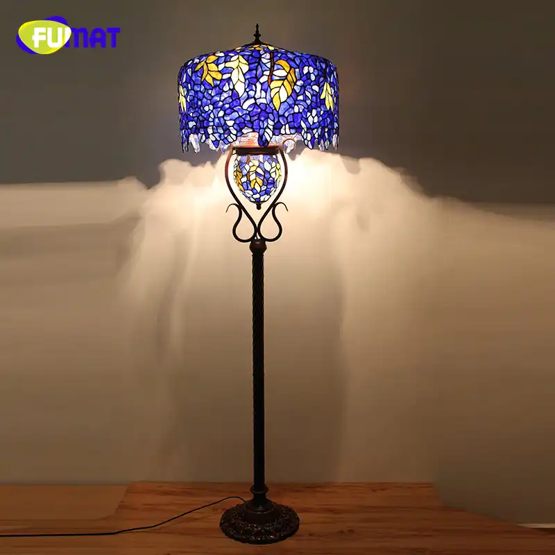 Fumat European Style Quality Stained Gl Floor Lights Living Stained Gl Floor Lights