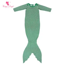 Kaiya Angel/спальный мешок для новорожденных, милый зеленый русалка, одежда для малышей, одежда для пеленания, одежда для детей от 0 до 24 месяцев, 5 шт./партия