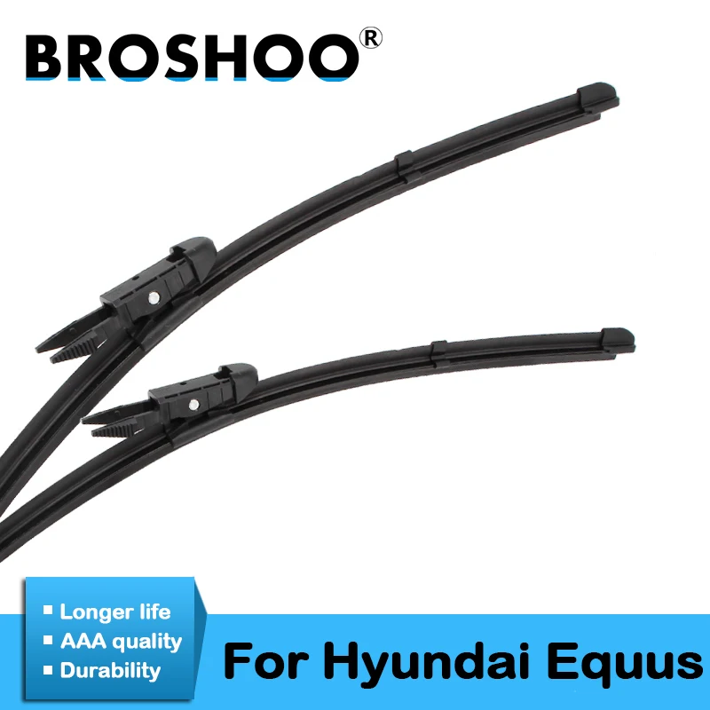 

BROSHOO Car Windshield Wiper Blade Natural Rubber For Hyundai Equus Fit Hook/Pinch Tab Arms From 2008 To 2018 Auto Accessories