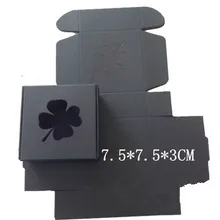 7,5*7,5*3 см Черный клевер 100 шт Розничная Подарочная упаковка коробка подарок ремесло коробка мыло ручной работы бумага для упаковки коробки