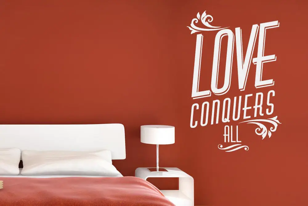 Love Conquers All Wall Stickers Vinyl Stickers Gym Home Decor Interior