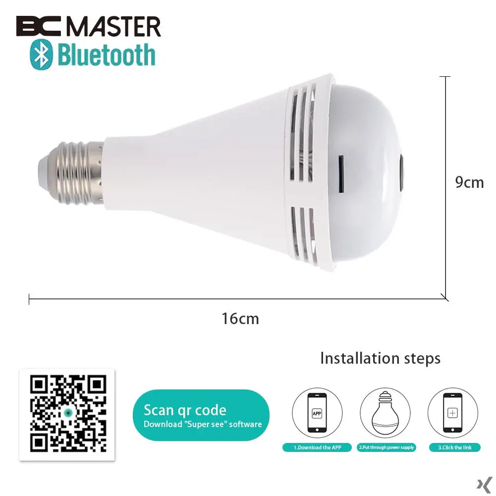 

Multifunctional Light Bulb Soundbox Camera Bluetooth Speaker Bulb Cam WIFI Camera Speaker Bulb Home Security Security Music