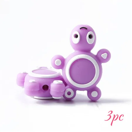 Давайте сделаем Детские трофеи 3 шт. Милые Силиконовые Прорезыватели для зубов бусины черепаха прекрасный мини украшение черепаха делая игрушки DIY аксессуары для малышей - Цвет: purple Tortoise